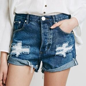 One teaspoon free people ripped denim Jean short